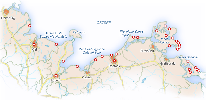 Unsere Orte für Ihren Urlaub an der Ostsee